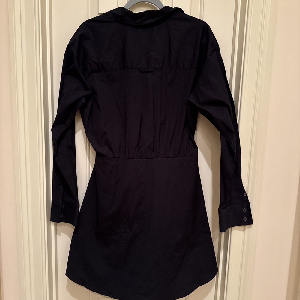 Veronica Beard Size 10 Belted Long Sleeve‎ Dress Black Button Up Classic Capsule - Picture 9 of 12